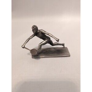 Vintage Lance Fine Pewter Tennis Player Sculpture Albert Petitto Signed 1976